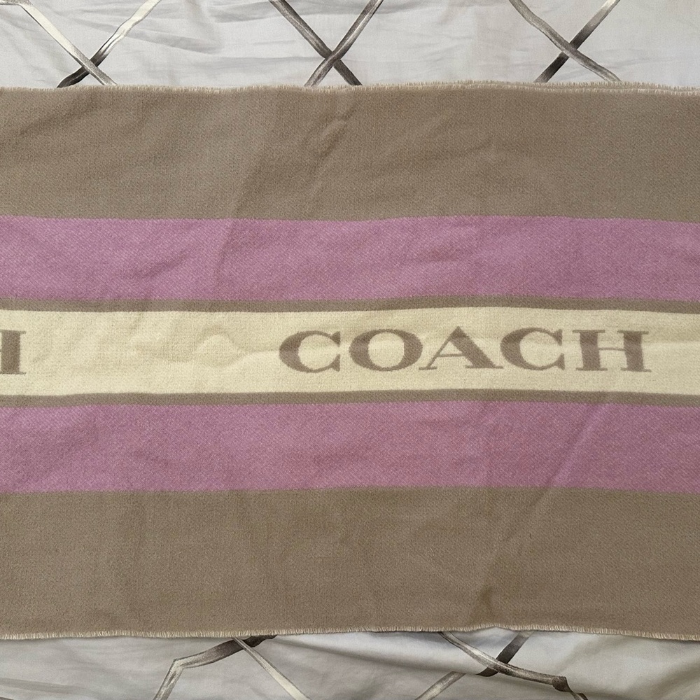 Coach Gray and Violet Scarf (Brand New)